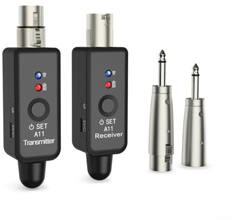 Hasaller ABS Mikrofon Funksystem Wireless Audio Übertragung 2 4GHz XLR Mic System Mikrofon Sender Empfänger PA System mit 48V Phantomspeisung