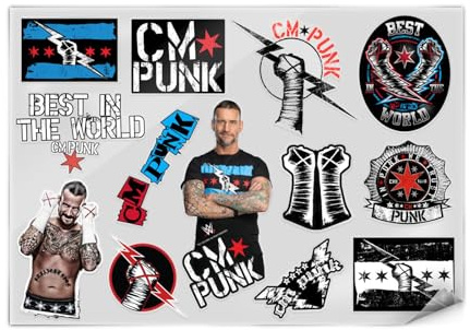 Head Case Designs Officially Licensed WWE Icons CM Punk Stickers & Skin Decals Compatible for Laptop Smartphone Gaming Notebook Luggage Bag Tumbler Scrapbook Locker