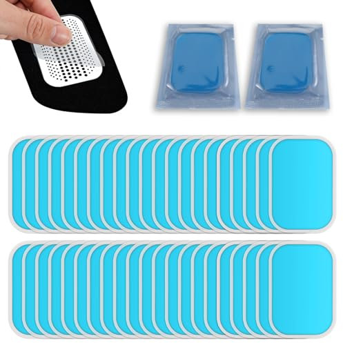 Wanmu 50 Stück Gel Pads, EMS Abs Trainer Pad Hydrogel，Bauchmuskeltrainer Ersatz Gel Blatt für Arme, Oberschenkel, Bauchtrainer Elektrische Trainingsgerät Muskelstimulation