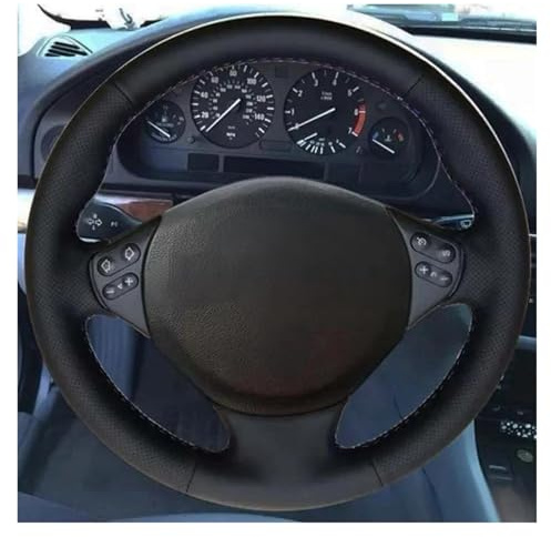 Auto Lenkradbezug Für E39 5 Für Serie 1999-2003 E46 3 Serie 1999-2005 Für E53 Für X5 Für E36 Z3 Auto Lenkrad Abdeckung Leder Lenkrad Bezug(Gray Thread)