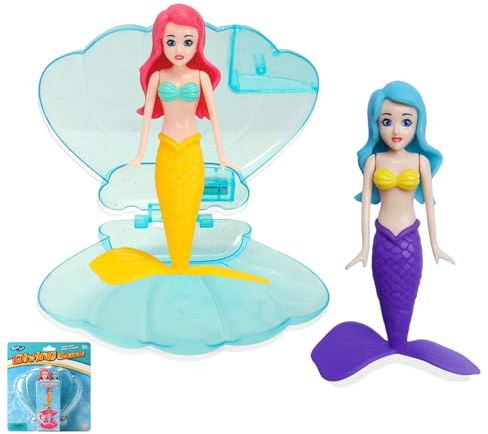 2Pcs Mermaids Pool Diving Toys Set with Shell,Swimming Pool Sinking Toy Mermaid Underwater Diving Toy,Kids Swimming Pool Toys Accessories,Little Princess Diving Games Training Girls Mermaid Gifts