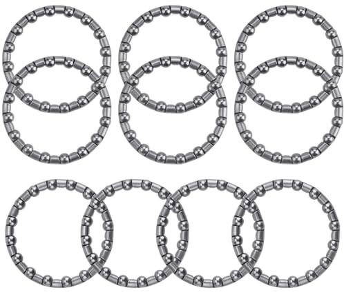 10 PCS 1 1/8 Precision Headset Caged Ball Bearing With 16 Balls - Bottom Bracket Silver Race Cycling Steering Bearings for MTB and Road Bike