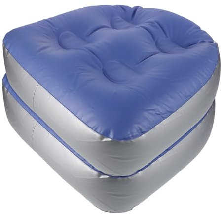 TOVINANNA 2 Pezzi Cuscino Gonfiabile per Bagno con Ventose Rialzo Comfortabile per Spa e Idromassaggio Design Compatto e Accessorio Relax per Bagno