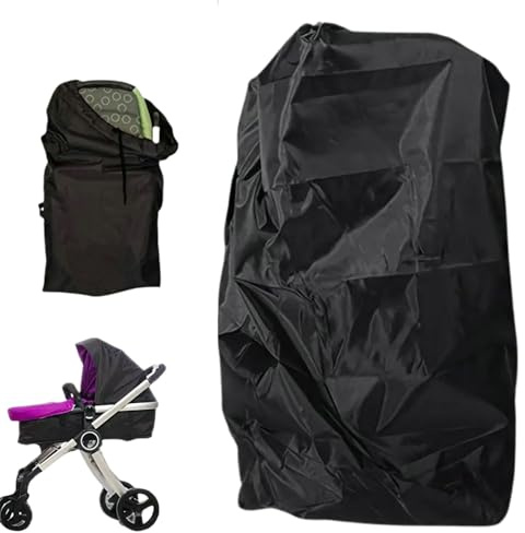 Lyivisk Universelle Kinderwagen Transporttasche für Flugreisen - Robuste Schwarze Schutzhülle für Buggy und Kinderwagen (55x120 cm) - Ideal für Flughafen und Reisen