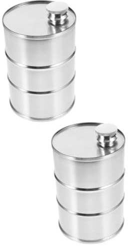MAGICLULU 2 Pièces Flasque Acier Inoxydable Conteneur à Boissons avec Couvercle Métallique Récipient Élégant pour Camping et Voyages Capacité pour Eau et Autres