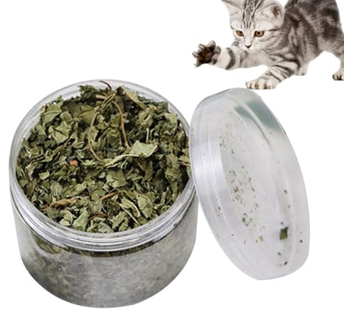 Natural Leaves Katzenminze - Stressfreie echte natürliche Blätter Katzenminze | Harmlose Catniip Leaf Single Can | Gesunde Katzensnacks zur Zahnreinigung, Haarentfernung, Stimmungsregulierung