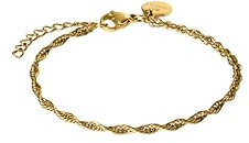 Purelei Fine Vintage Armband – Gedrehtes Armband aus Edelstahl – 14K/18K vergoldet – Verstellbar 16–19 cm – Filigraner Schmuck – 2,3 g – Wasserfest