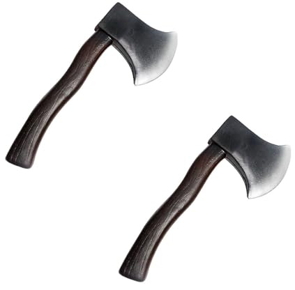 2 Stück Kleines Axtspielzeug Axt,realistische Axt, Hackaxt für Erwachsene, Halloween-Requisiten, Maskerade-Zubehör, Rollenspiel-Requisiten, geeignet für Halloween-Spukhaus (Schwarz)