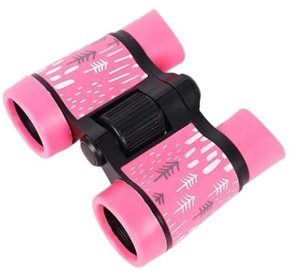 Gummi 4X30mm Kid Fernglas Teleskope Kinder Pädagogisches Klapp Teleskop Outdoor Vogel Beobachtung Optik Teleskop for Camping Einfach Zu Bedienen(Pink)