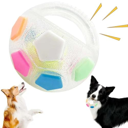 Pipihome Pelota Interactiva Perro con Asa, Juguete para Perros Indestructible, Pelota Antiestres Perro Accesorios, Goma Elástica Duradera, Juguetes Perros Grandes Mediano Pequeños (A)