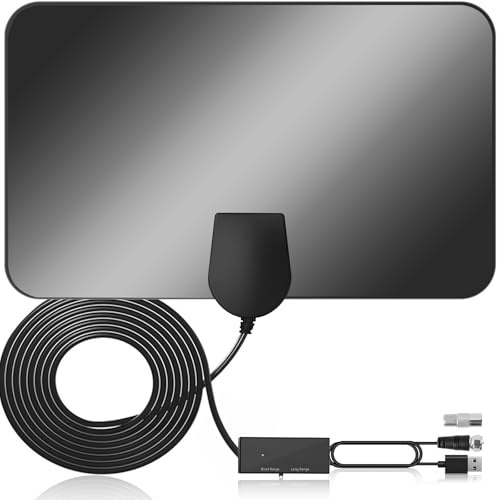 Kemowi 2026 Indoor TV Aerial with Signal Booster, Digital Aerials for Smart TVs with Long Range Reception - High Gain TV Antenna for Freeview - Compatible with 4K/1080P