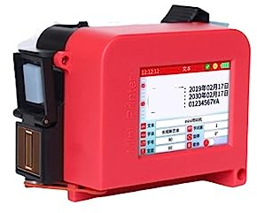 Mini impresora de inyección tinta mano inteligente, pequeña completamente automática, bolsa embalaje plástico for alimentos, caja cartón Resistente a la fricción(High adhesion red)