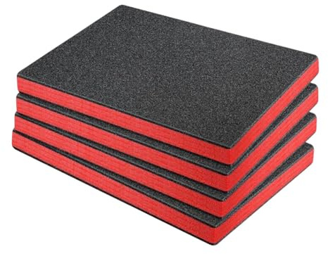Ronyme 4 Piezas Inserto de Espuma para Caja Herramientas Relleno Recortable Aislante Protector Antideslizante para Organizador Embalaje Material EPE Apto Par, 40cmx35cmx2.5cm