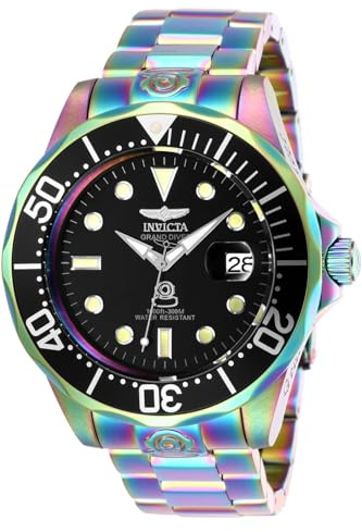 Invicta Men's Pro Diver Automatic-self-Wind Diving Watch with Stainless-Steel Strap, Multi, 20 (Model: 26601)