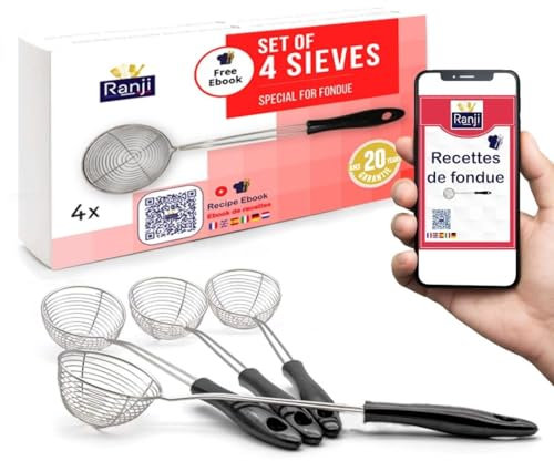Ranji®, Set di colini per fonduta, in Acciaio Inossidabile, Facili da Pulire, Perfetti per Le Serate con fonduta! (4 colini)