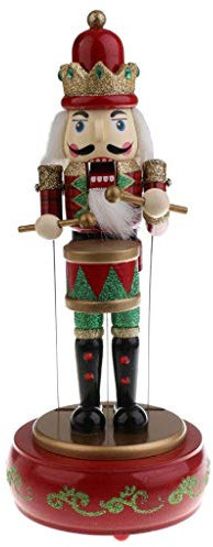 Tubayia jul trä nötknäppare figurer Wind Up speldosa musiklåda för heminredning present