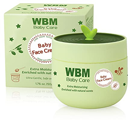 WBM Care Baby Face Cream | Non-Greasy & Fragrance-Free, 100% Natural, Moisturizing Face Cream, Plant-Based Formula, Perfect for Your Baby's Delicate Skin, 1.76 oz.