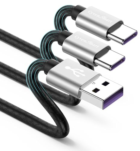 USB Type C Cable 10ft, [2 Pack] USB A 2.0 to USB-C 10 ft Type C Fast Charger Extra Long Durable TPE USBC to USBA Cord for iPhone 17/16/15 Pro Plus Pro Max Samsung Galaxy A10/A20/A51/S10/S9 Plus/Note 9