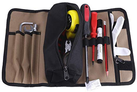 Nikou Werkzeugrolle Werkzeug Tasche Rolle, Oxford Werkzeugtasche Schraubenschlüssel Hardware Tools Aufbewahrungstasche für Elektriker Tischler Klempner, 36 * 25cm