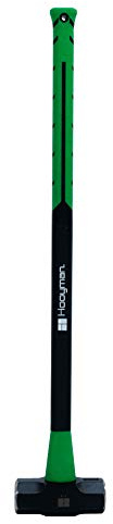Hooyman 8lb Sledge Hammer with Heavy Duty Construction,Ergonomic No-Slip H-Grip Handles,Solid Fiberglass Cores, and Epoxy Sealed Heads for Construction, Gardening, Yard Work, and Outdoors,Black/Green