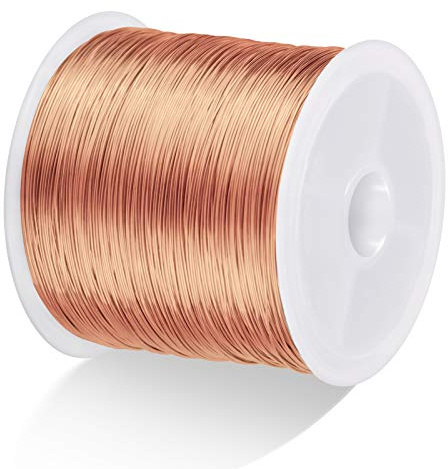 MIKIMIQI 328Ft Jewelry Wire - 26 Gauge Tarnish Resistant Copper Beading Wire for Jewelry Making, 0.4mm X 100m (Rose Gold)