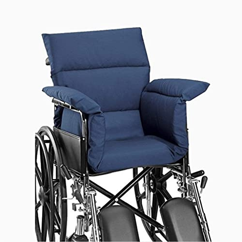 WXQY Rollstuhl Kissen Verdicken Bequemes, Rollstuhl-Kissen Atmungsaktives Weiches Warmes, Atmungsaktives Orthopädisches Sitzkissen Für Rollstuhl, Rollstuhl-Auflage-T-Förmiges Blue