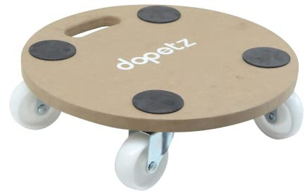 Dapetz® Round Dolly Trolley with 4 Swivel Castors, 250kg Heavy-Duty Furniture Movers for Heavy Items, Wooden Platform with Grip Pads, Ideal Moving Trolley and Furniture Rollers for Easy Transport