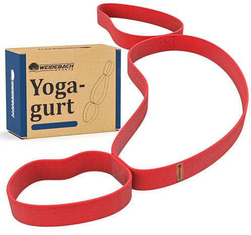 Weidebach® leistungsfähiger Yogagurt mit Schlaufen erleichtert Dehnübungen, Übungsschlaufe für rasche Traningsergebnisse und Dehnbarkeit, stabiles Band zum Dehnen für viele Sportarten