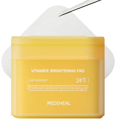Mediheal Vitamide Brightening Pad - Square Cotton Facial Toner Pads Face Gauze Pads, 100 Pads
