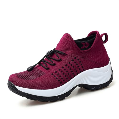Orthofit - Ortopediska skor for kvinnor, Ultra-Comfy Andas Mesh Lättvikts tennissneakers Dam Slip-On Ortopediska Walking Shoes (Color : C, Size : 41)