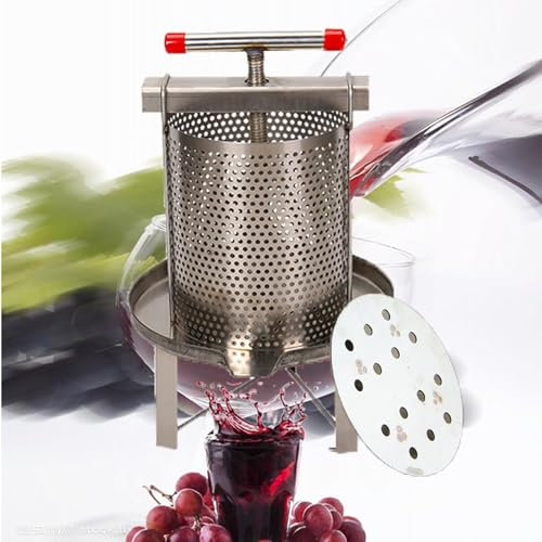 pressoir a fruit pressoir a fruit inox Pressoir à Vin Manuel 13 L,Presse Fruits,Extracteur de Jus Multifonction pour Vinification Maison,Extraction Huile Olive(Color:2)