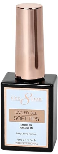 Cre8tion Extend Gel, Soft Gel Tip Adhesive, No-Heat Cure, 0.5 Fl Oz