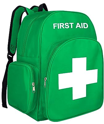 Roter Notfallrucksack Erste-Hilfe-Tasche Leere medizinische Erste Hilfe Rucksack Behandlung Ersthelfer Traumatasche für Wandern Camping Tagespflege Urlaub im Freien Reise Roadtrip Radfahren Reiten