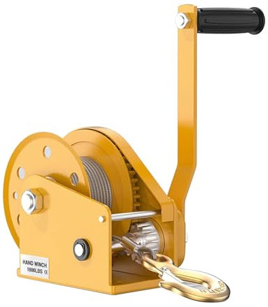 Handkurbelwinde, 2600 Lbs Ziehkapazität, Bootsanhängerwinde Heavy Duty Seilkurbel Mit 33/98 Ft Stahlseil Und Zwei-Wege-Ratsche, Manuell Betätigte Handkurbelwinde Für Trailer ( Size : 1800 lb(98ft rope