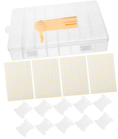 SEWACC 1satz Aufbewahrungsbox Für Stickgarn Fächer Handwickelmaschine Und Wickelplatten Zur Organisation Von Stickfäden Für Bastelprojekte Kinderhandarbeiten Und Mehr