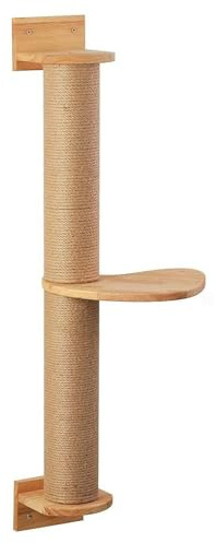 Kratzbaum zur Wandmontage, Katzenbaumturm, Katzen-Scratc-Aktivitätszentrum, Katzenklettergerüst zum Aufhängen, Leinenseil, Katzenkletteraktivität für Katzen, mittelgroße Haustiere, 93 cm