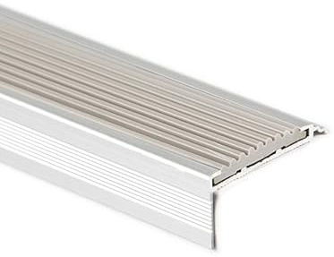 Treppenkantenprofil Aluminium grau LxBxH=1500x40x18mm - L=1,5 meter - Treppen Kantenschutz - Treppenprofil