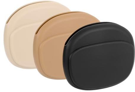 sourcing map 3pcs Earbuds Cases, Wired Earphone Case Holder Organizer, Silicone Ear Buds Case Small for USB Cable, Earphones, Black,Beige,Brown