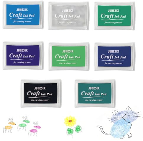 Almohadillas de Tinta Lavables para Niños Juego de Almohadillas de Tinta Almohadillas de Tinta Multicolor Con Tapa Transparente Almohadillas Tinta Sello Se Utiliza Hacer Pinturas (color más oscuro)