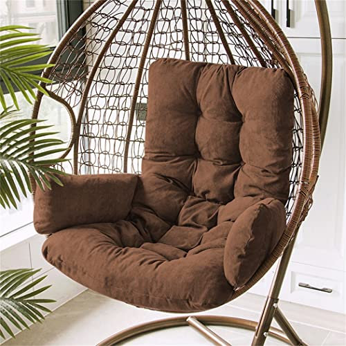 Dickes Cord-Eierstuhlkissen mit Handläufen, bequem, für drinnen und draußen, Garten, Hof, Balkon, Hängekorb, Stuhlauflage (Kaffee, 50 x 125 cm)