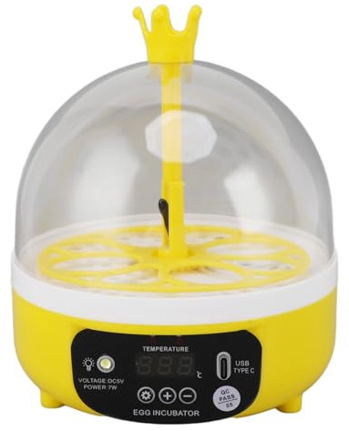 Inkubatoren für Bruteier, Mini-Eierinkubator, Inkubator, Automatische Temperatur- und Feuchtigkeitskontrolle, Eierinkubatoren für Bruteier, 4 Eier, Candler, Geflügel-Brutmaschine
