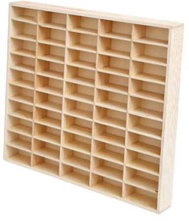 predolo Toy Auto Vitrine Regal Spielzeugauto Wandregal Holzregal Sammlerregal mit Holz für Kinderzimmer Büro Wohnzimmer, 50 Gitter