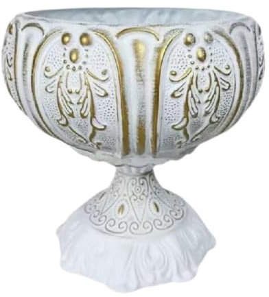 perfk Pedestal Planter Urn Planter Roman Plant Pot Wedding Centerpieces Vase for Outdoor, L