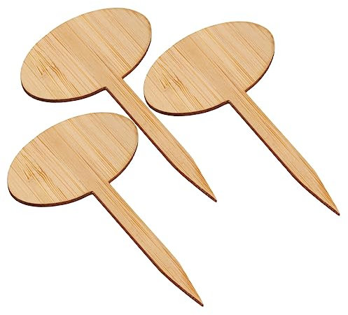 Garneck 20pièces Étiquettes Bambou Naturel Pour Plantes Plaques Décoratives Forme De t Pour Jardinage Et Étiquettes De Signalisation Pour Identification Des Plantes Style Ovale