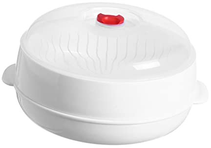 LIGIGWASH Vaporera Para Microondas Redonda Nivel, Material Apto Para Alta Temperatura, Diseño Tapa, Para Cocinar Arroz y Pescado Al Vapor, Utensilio Práctico Para Cocina Diaria