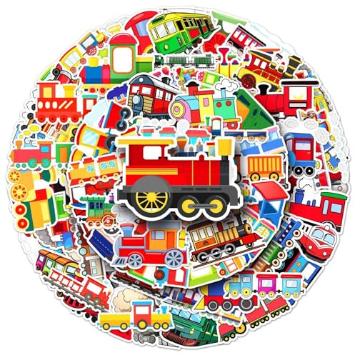 100PCS de Pegatinas de El tren,Pegatinas para Ordenador Portatil Agenda Laptop Skate Botella Agua Guitarras Maletas equipajes Coches y Bicicletas,Train Impermeable Vinilo Stickers