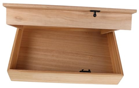 RORPOIR Estanterías Flotantes de Madera Nogal con Caja Oculta Organizador Mural para Salón Diseño Compacto y Elegante para y Decoración