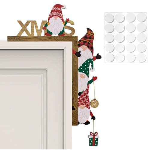 KEQAR Weihnachts-Türrahmen-Dekoration, niedliche Zwergen-Dekorationen, lustige Weihnachts-Eck-Türrahmen, abnehmbares Design, Wand-Tür, Festtagsdekoration, Wohnraum, zum Füllen und Aufhängen.