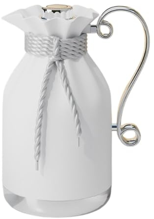Colcolo Carafe à café, théière, 950 ml, isotherme, bouilloire en verre, arabe, pour la maison, les réunions, les, les vacances, le, Blanc