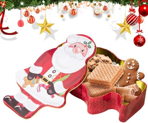 Genérico Latas De Galletas Navideñas - Contenedores Portátiles Para